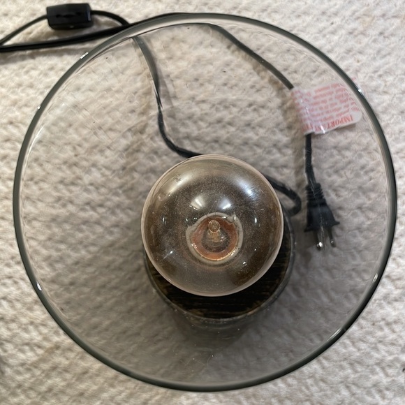 Glass Cylinder Round Wood Base Lamp Adhesive Bottom - Picture 8 of 8